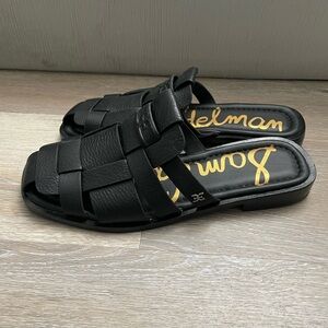 Sam Edelman Black Leather Dina Fisherman Mules Size 7